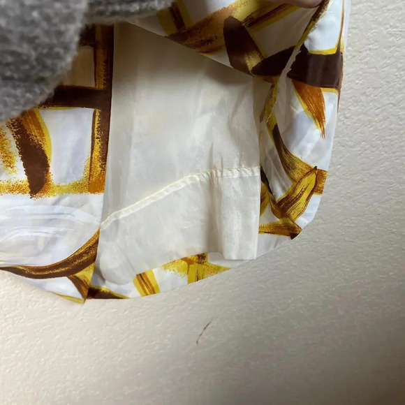 Vintage  Abstract Painting White Mini Shirt Dress‎ 12 - Picture 6 of 7